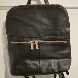 Black Leather Backpack